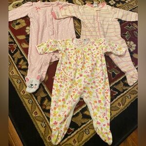 3-6M Baby Girl Footie Pajamas